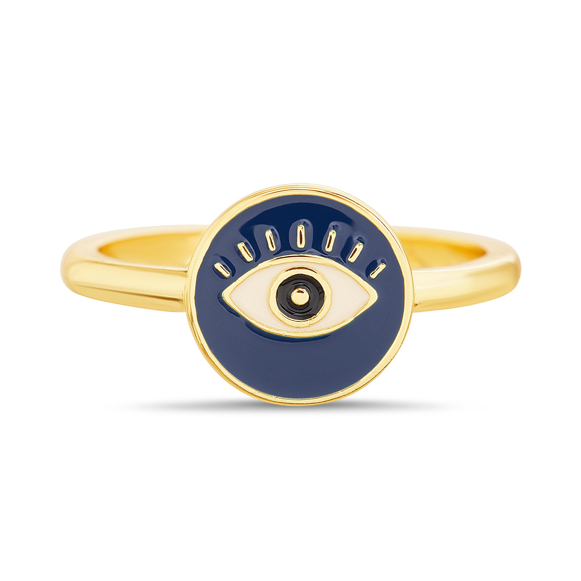 Gold Enamel Evil Eye Ring